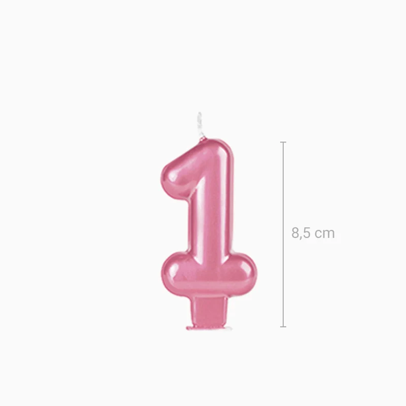 Vela Número Pequeña Metalizada Princesa 8.5 cm Rosa - Image 15