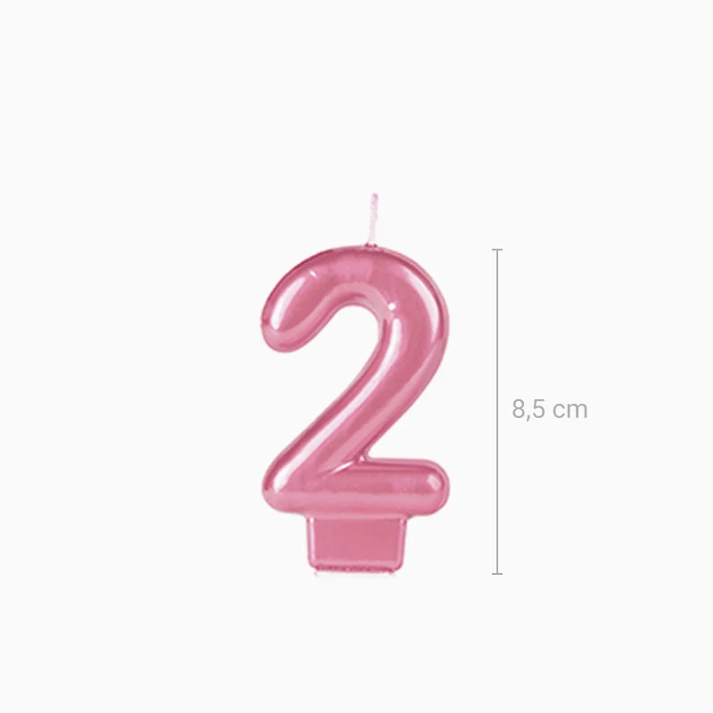 Vela Número Pequeña Metalizada Princesa 8.5 cm Rosa - Image 17