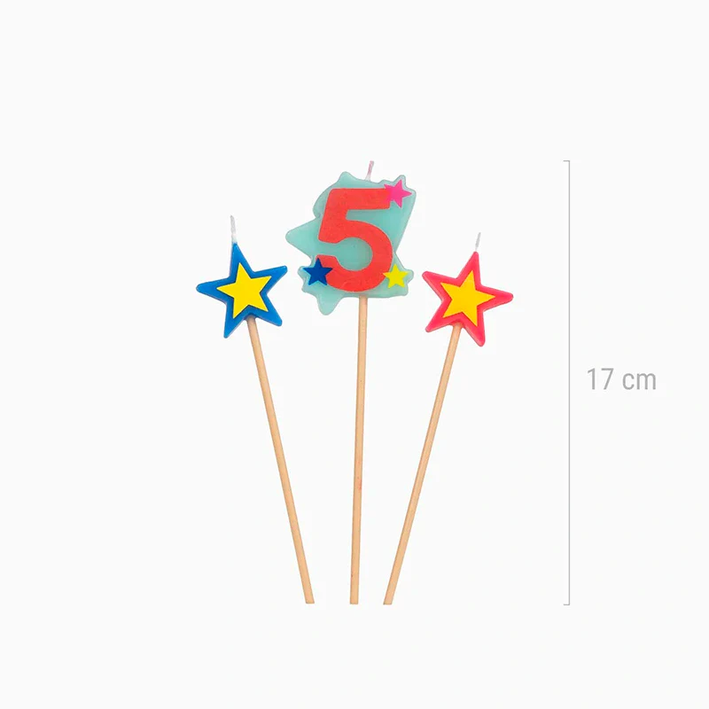 Vela Número Estrella 17 cm Rojo - Image 18
