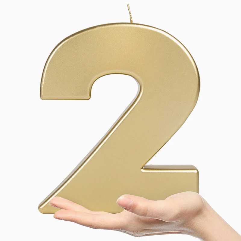 Vela Número XXL Metalizada 20 cm Oro - Image 15
