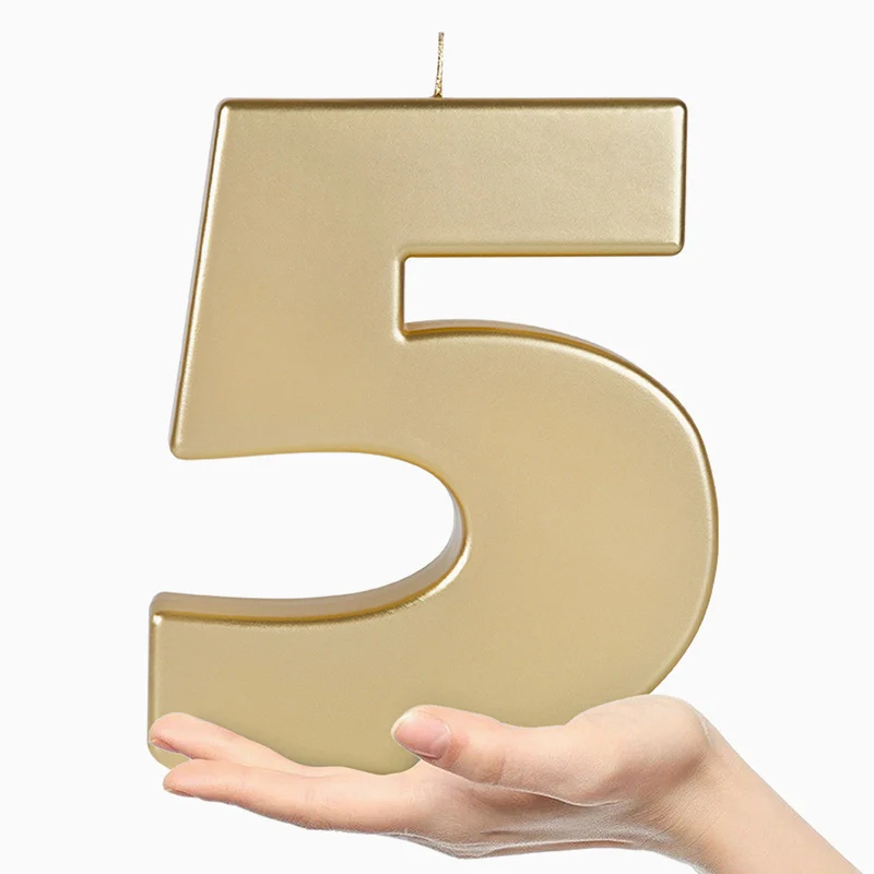 Vela Número XXL Metalizada 20 cm Oro - Image 18