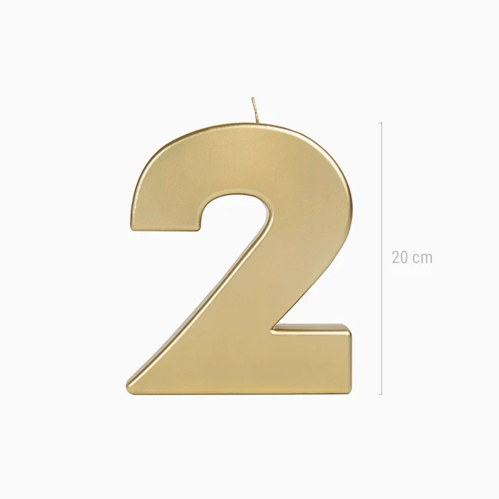 Vela Número XXL Metalizada 20 cm Oro - Image 27