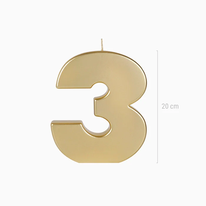 Vela Número XXL Metalizada 20 cm Oro - Image 28