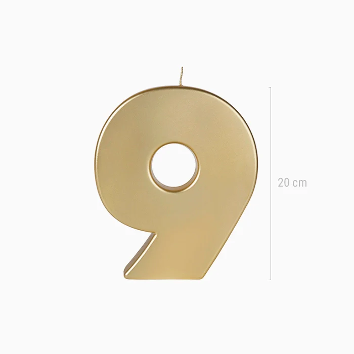 Vela Número XXL Metalizada 20 cm Oro - Image 34