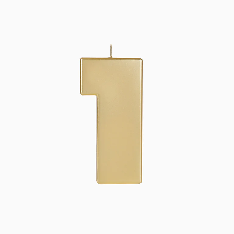 Vela Número XXL Metalizada 20 cm Oro - Image 4