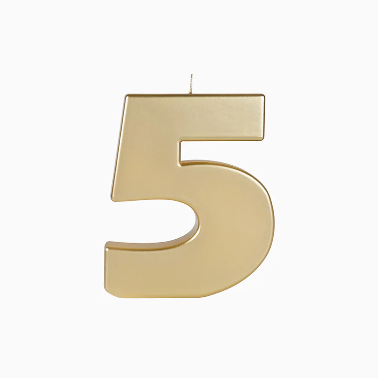 Vela Número XXL Metalizada 20 cm Oro - Image 8