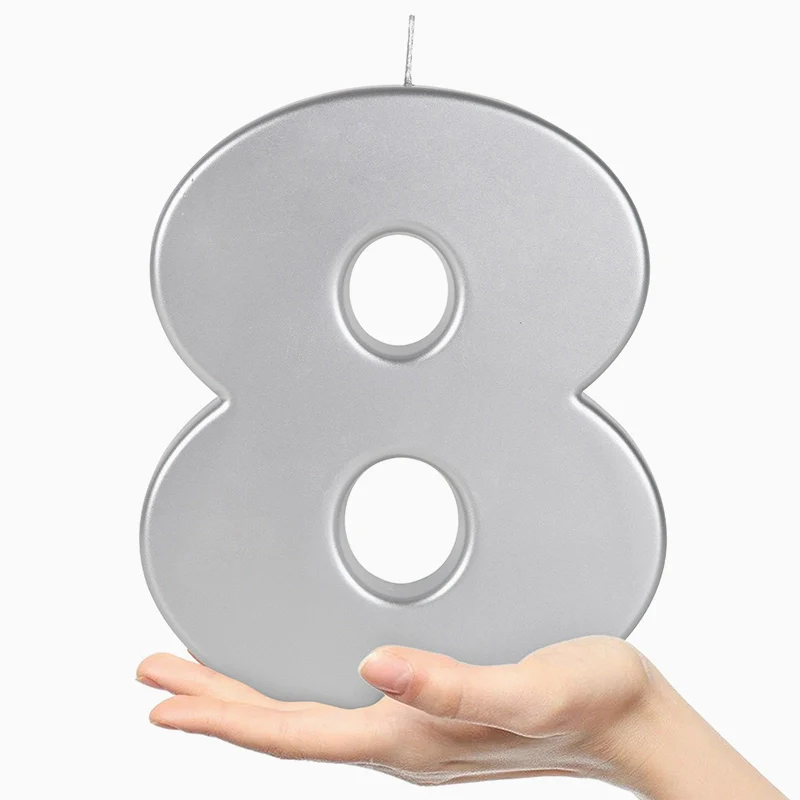 Vela Número XXL Metalizada 20 cm Plata - Image 23
