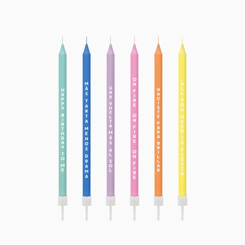 Velas Largas 14.5 cm Multicolor