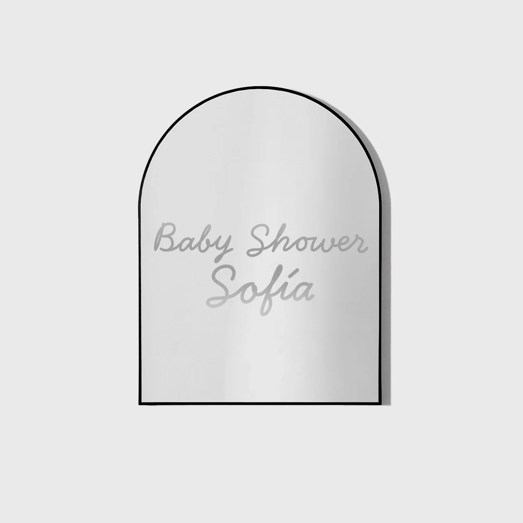 Vinilo Personalizado Baby Shower Espejo Plata - Image 3