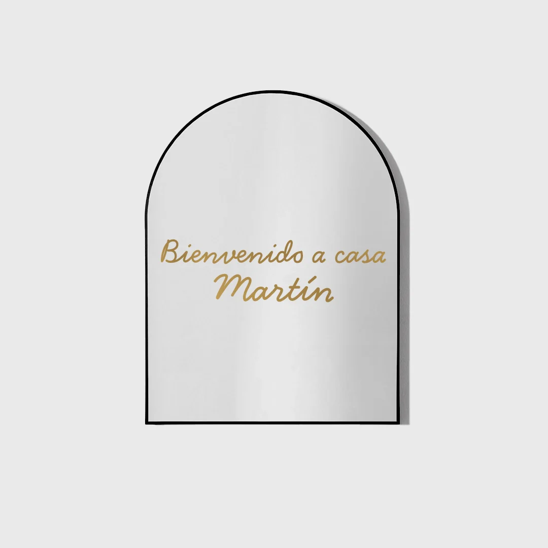 Vinilo Personalizado Bienvenida a Casa Espejo Oro - Image 3