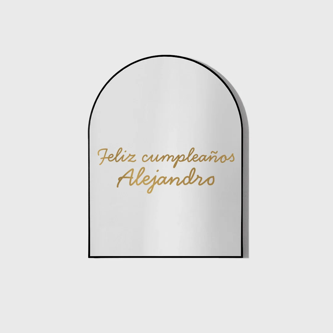 Vinilo Personalizado Feliz Cumpleaños Espejo Oro - Image 3