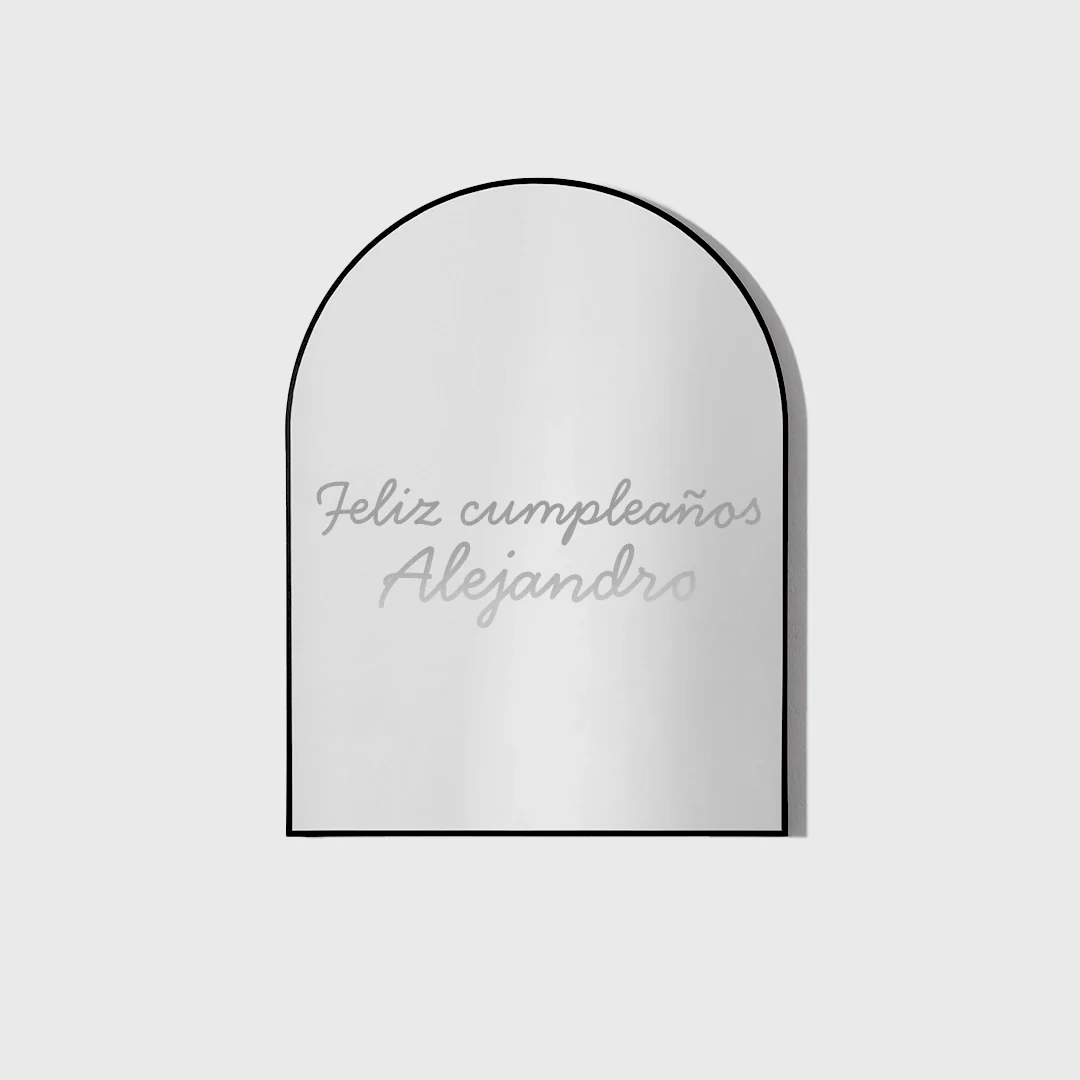 Vinilo Personalizado Feliz Cumpleaños Espejo Plata - Image 3