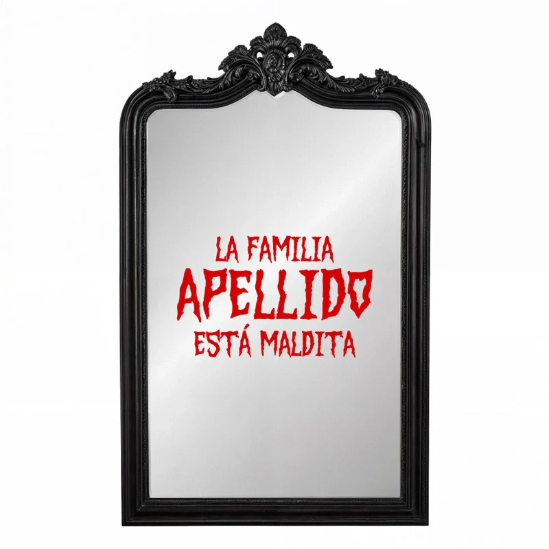 Vinilo Personalizado La Familia Está Maldita Espejo Halloween Rojo - Image 2