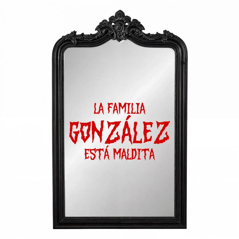 Vinilo Personalizado La Familia Está Maldita Espejo Halloween Rojo - Image 3