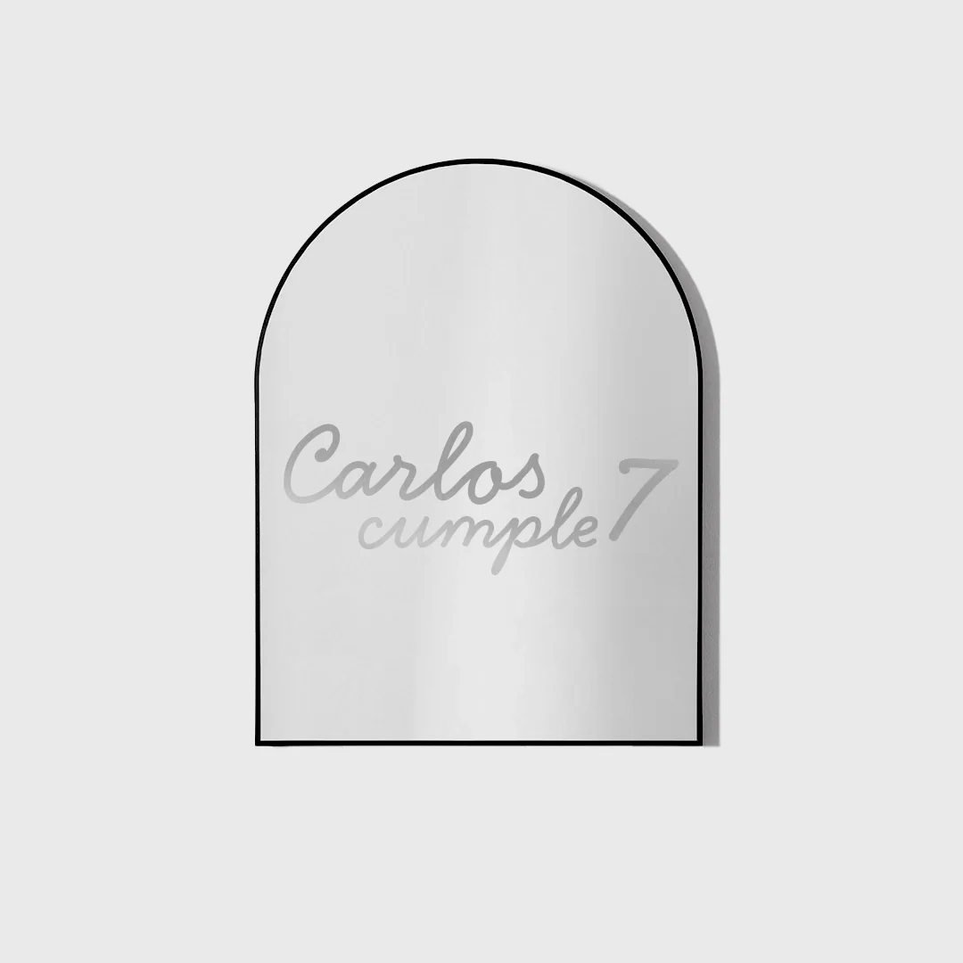 Vinilo Personalizado Nombre Cumple X Espejo Plata - Image 3
