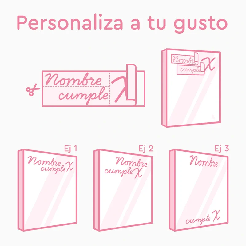 Vinilo Personalizado Nombre Cumple X Espejo Plata - Image 4