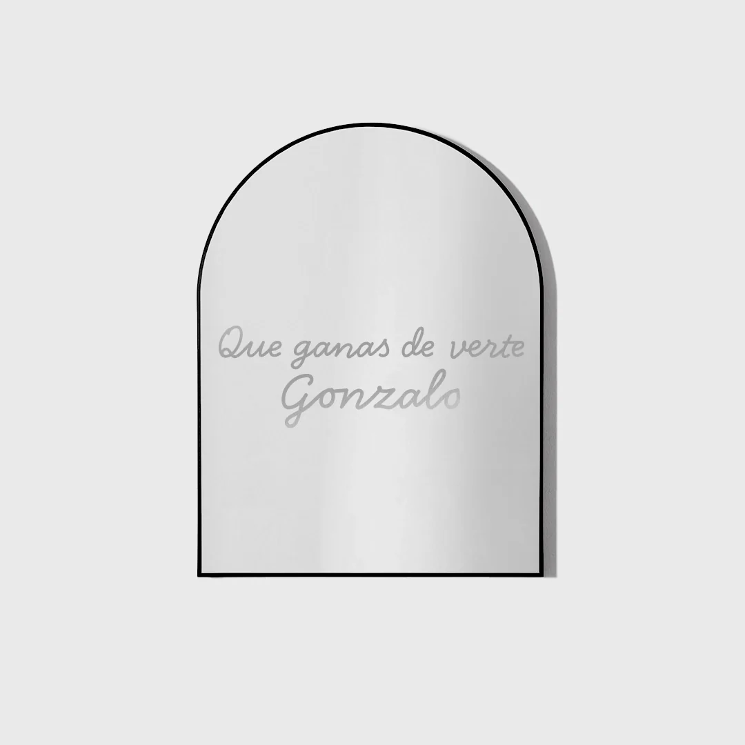Vinilo Personalizado "Que Ganas de Verte" Espejo Plata - Image 3