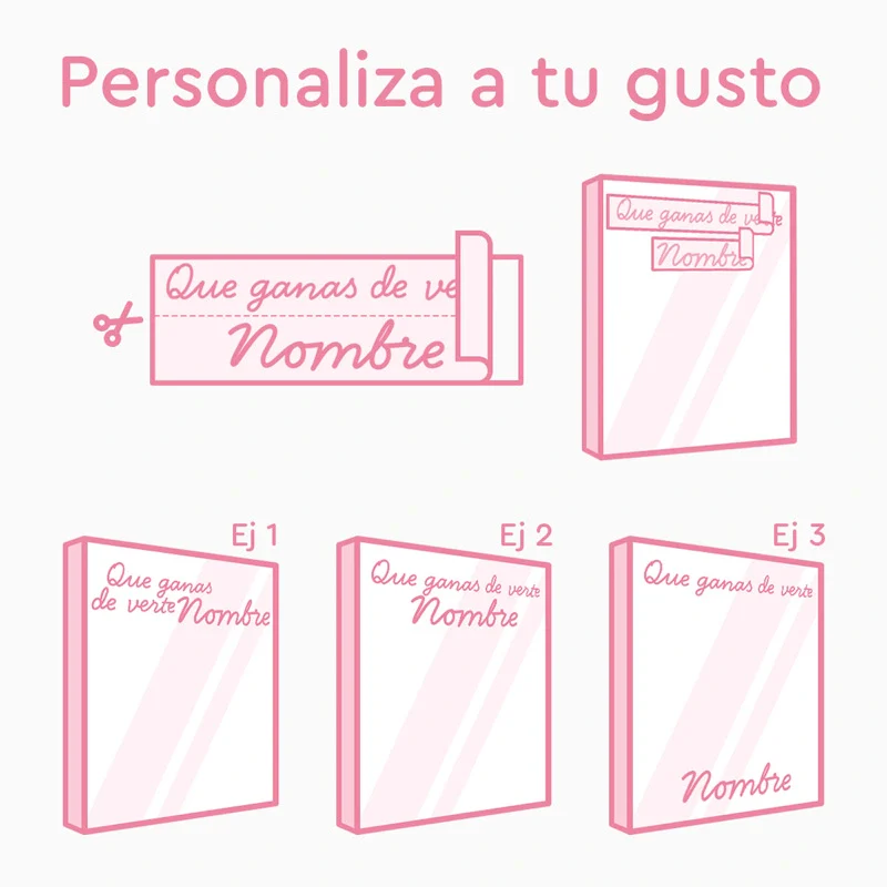 Vinilo Personalizado "Que Ganas de Verte" Espejo Plata - Image 4